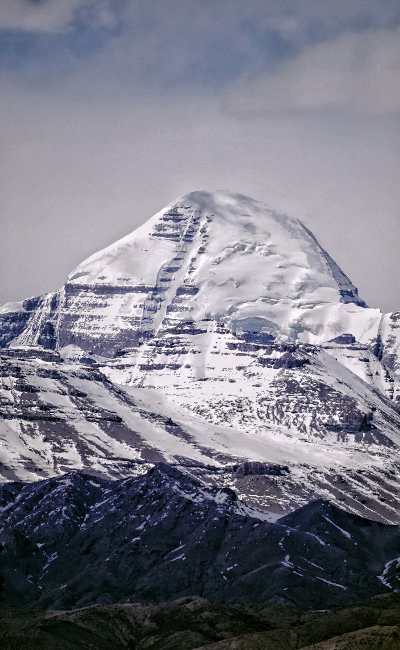 a view of a snow covered mountain