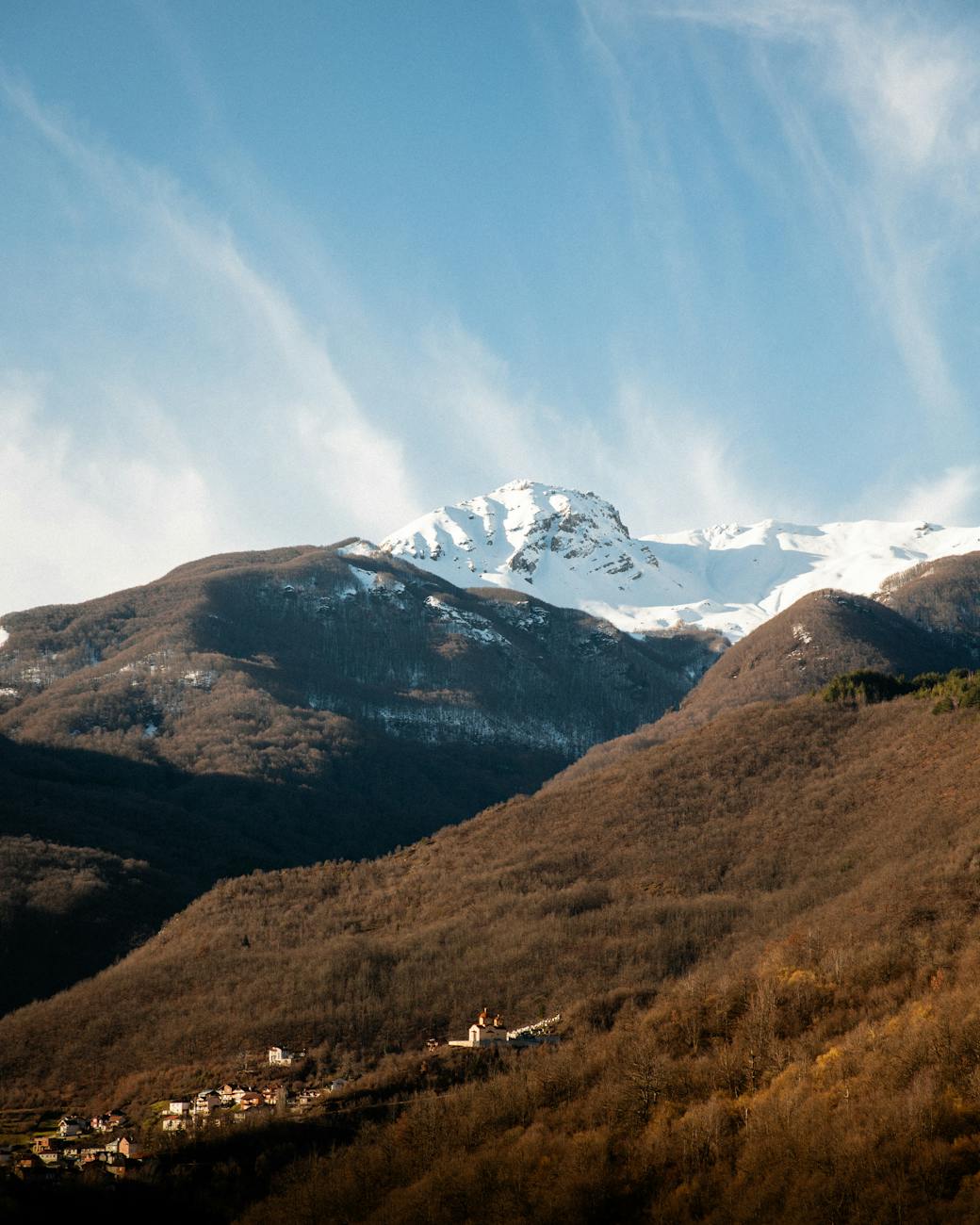 snow capped mountains in radostusha north macedonia